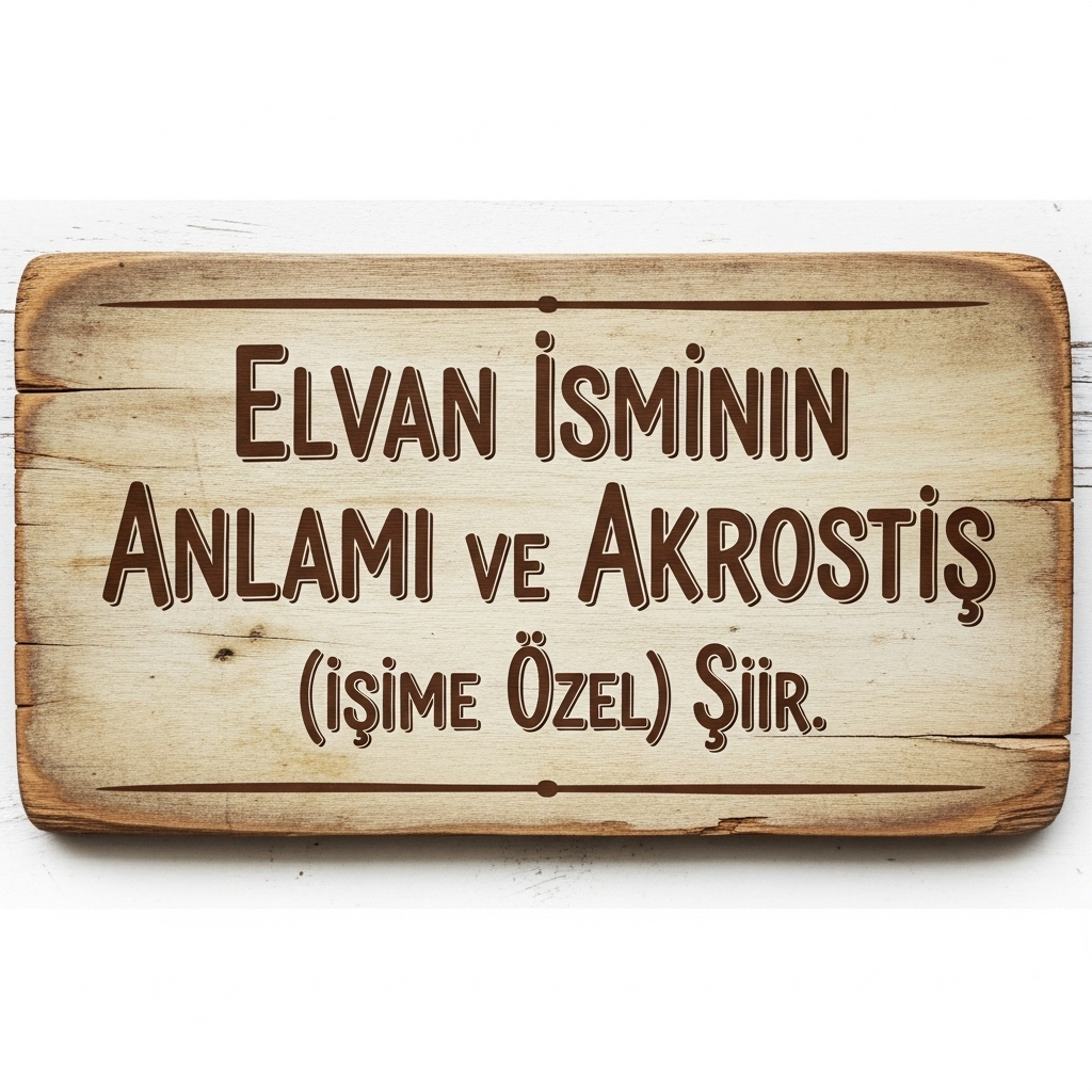 Elvan İsminin Anlamı ve Akrostiş (İsime Özel) Şiir.